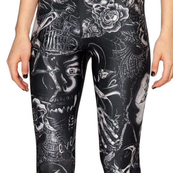 Blackmilk Pants - Blackmilk Sketches of a Mad Man Leggings Small PC